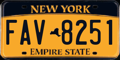 NY license plate FAV8251
