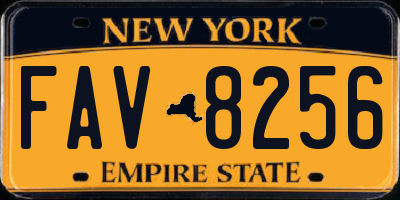 NY license plate FAV8256