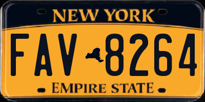 NY license plate FAV8264