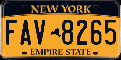 NY license plate FAV8265