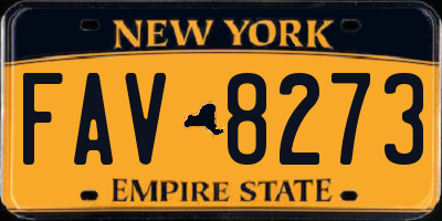 NY license plate FAV8273