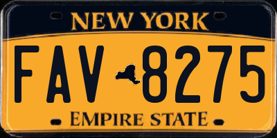 NY license plate FAV8275