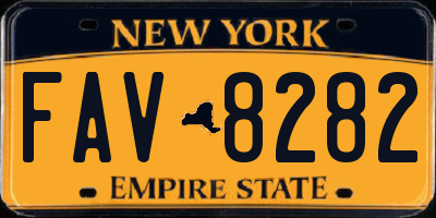 NY license plate FAV8282