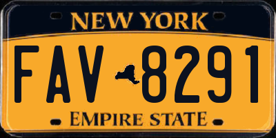 NY license plate FAV8291