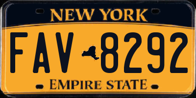 NY license plate FAV8292