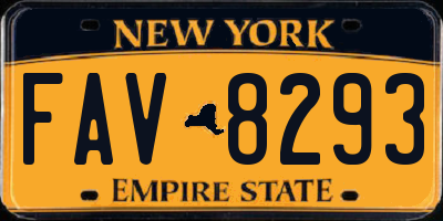 NY license plate FAV8293