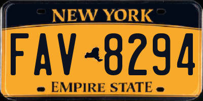 NY license plate FAV8294