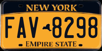 NY license plate FAV8298
