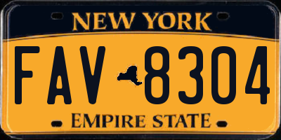 NY license plate FAV8304