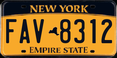 NY license plate FAV8312