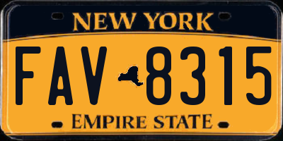 NY license plate FAV8315