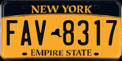 NY license plate FAV8317