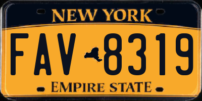 NY license plate FAV8319