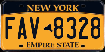 NY license plate FAV8328