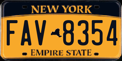 NY license plate FAV8354