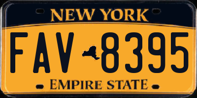 NY license plate FAV8395