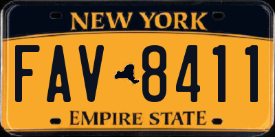 NY license plate FAV8411