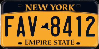 NY license plate FAV8412