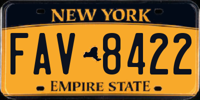 NY license plate FAV8422