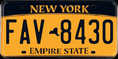 NY license plate FAV8430
