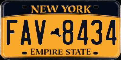 NY license plate FAV8434