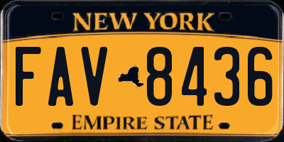 NY license plate FAV8436