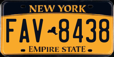 NY license plate FAV8438