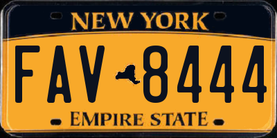 NY license plate FAV8444