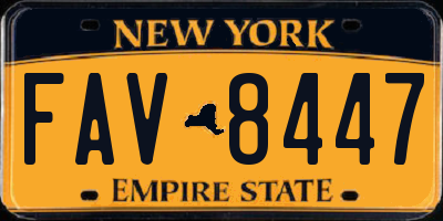 NY license plate FAV8447