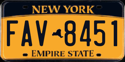 NY license plate FAV8451