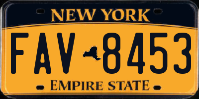NY license plate FAV8453