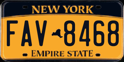 NY license plate FAV8468