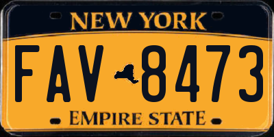 NY license plate FAV8473