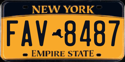 NY license plate FAV8487