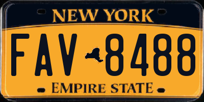 NY license plate FAV8488