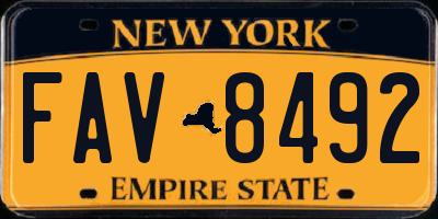 NY license plate FAV8492