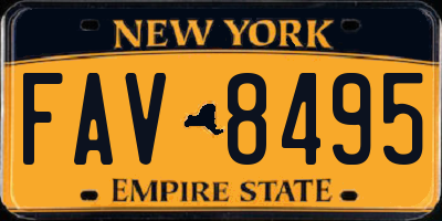 NY license plate FAV8495