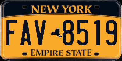 NY license plate FAV8519