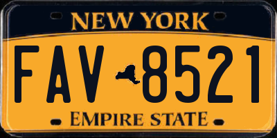 NY license plate FAV8521