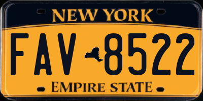 NY license plate FAV8522