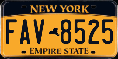NY license plate FAV8525