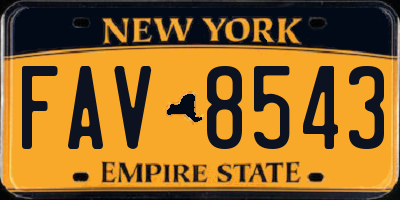 NY license plate FAV8543