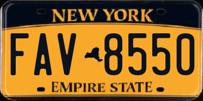 NY license plate FAV8550