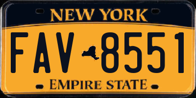 NY license plate FAV8551