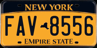 NY license plate FAV8556