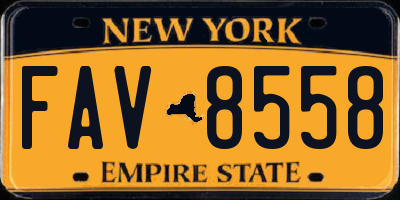 NY license plate FAV8558
