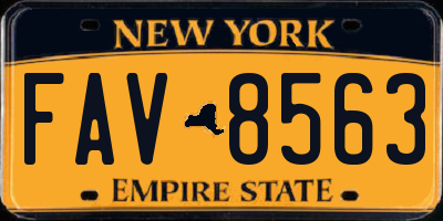NY license plate FAV8563
