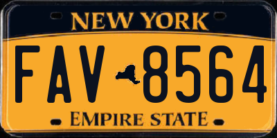 NY license plate FAV8564