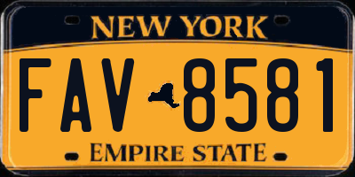 NY license plate FAV8581