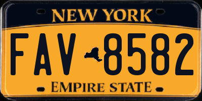 NY license plate FAV8582